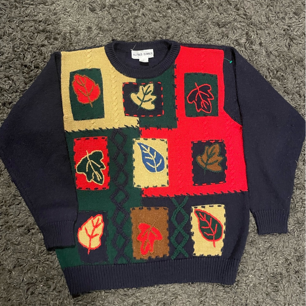 Vintage Alfred Dunner Sweater Autumn Leaf Theme, women’s size 1X
